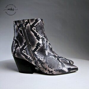 EUC All Saints Rolene Snake Skin Side Zip Ankle Boots